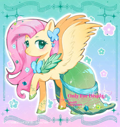 Size: 750x789 | Tagged: source needed, safe, artist:keke2569, fluttershy, pegasus, pony, g4, blushing, clothes, cute, dress, female, gala dress, gradient background, hoof shoes, looking at you, mare, raised hoof, shyabetes, smiling, smiling at you, solo, spread wings, wings