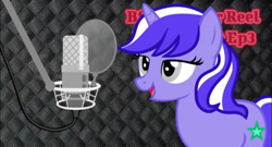 Size: 1170x630 | Tagged: safe, artist:oblivionfall, oc, oc only, oc:chloe abilgail, pony, microphone, solo