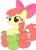 Size: 1041x1462 | Tagged: safe, artist:bonnboncakez, apple bloom, earth pony, pony, g4, adorabloom, apple, apple bloom's bow, blushing, bow, cute, female, filly, foal, food, green apple, hair bow, simple background, smiling, solo, white background