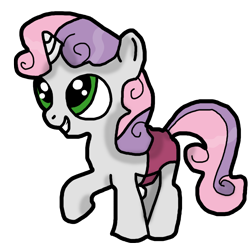 Size: 1024x1024 | Tagged: safe, artist:background_pon3, sweetie belle, pony, unicorn, g4, clothes, digital art, female, green eyes, horn, panties, simple background, smiling, solo, transparent background, underwear