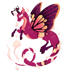 Size: 4200x4200 | Tagged: safe, artist:gigason, oc, oc only, oc:viva magenta, draconequus, hybrid, absurd resolution, adoptable, body markings, butterfly wings, cloven hooves, coat markings, colored belly, colored eyebrows, colored eyelashes, colored hooves, colored pinnae, colored sclera, colored wings, draconequus oc, ear fluff, facial markings, female, female oc, flying, frown, gradient mane, gradient tail, hooves, hybrid oc, interspecies offspring, long hair, long tail, looking back, magical threesome spawn, multicolored wings, obtrusive watermark, offspring, parent:discord, parent:oc:glow wing, parent:oc:zelus, parents:canon x oc, pink body, pink eyes, purple body, purple hooves, shiny belly, shiny hooves, simple background, socks (coat markings), solo, spots, spread wings, tail, tail markings, thick eyelashes, three quarter view, transparent background, two toned mane, two toned tail, wall of tags, watermark, white eyelashes, white pupils, wing markings, wings, yellow sclera