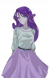 Size: 1195x1863 | Tagged: safe, artist:dusknebula, rarity, human, equestria girls, g4, belt, clothes, female, shirt, shoes, simple background, skirt, solo, white background