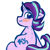 Size: 900x900 | Tagged: safe, artist:zutcha, starlight glimmer, pony, unicorn, g4, :3, blush sticker, blushing, colored sketch, female, floppy ears, horn, looking at you, looking back, looking back at you, mare, simple background, sitting, sketch, smiling, smiling at you, solo, white background