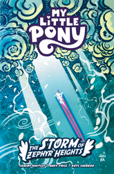 Size: 1400x2125 | Tagged: safe, artist:juni ba, idw, official comic, zipp storm, pegasus, pony, g5, my little pony: tell your tale, my little pony: the storm of zephyr heights, official, the storm of zephyr heights #1, spoiler:comic, spoiler:g5, spoiler:g5comic, cloud, cloudy, comic cover, cover, cover art, female, flying, lightning, mare, my little pony logo, solo, storm