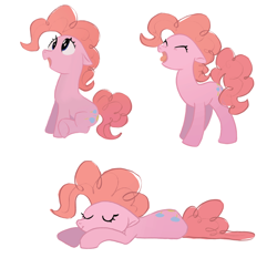 Size: 2202x2048 | Tagged: safe, artist:mandumustbasukanemen, pinkie pie, pony, g4, female, mare, simple background, sleeping, smiling, solo, white background, yawn