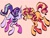 Size: 1440x1085 | Tagged: safe, artist:broniesforponies, starlight glimmer, sunset shimmer, pony, unicorn, g4, duo, duo female, female, horn, mare, pink background, simple background