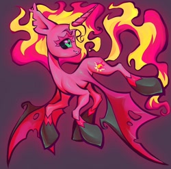 Size: 1440x1424 | Tagged: safe, artist:broniesforponies, sunset shimmer, alicorn, demon, demon pony, pony, g4, bat ponified, female, mare, sunset satan