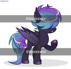 Size: 1844x1787 | Tagged: safe, artist:scarffist, oc, oc only, bat pony, pony, adoptable, auction, auction open, base used, bat ears, bat pony oc, bat wings, blue mane, blue tail, colored wings, cute, dark skin, gradient wings, happy, long tail, purple hair, purple mane, purple tail, short hair, short mane, simple background, solo, tail, watermark, white background, wings