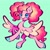 Size: 1440x1454 | Tagged: safe, artist:broniesforponies, pinkie pie, pegasus, pony, g4, alternate design, blue background, cyan background, pegasus pinkie pie, race swap, simple background, smiling, solo