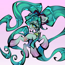 Size: 2048x2048 | Tagged: safe, artist:broniesforponies, earth pony, pony, female, hatsune miku, mare, ponified, solo, vocaloid