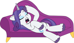 Size: 1476x857 | Tagged: safe, artist:prixy05, rarity, pony, unicorn, g4, g5, my little pony: tell your tale, fainting couch, female, g4 to g5, generation leap, horn, lying down, mare, marshmelodrama, on back, rarity being rarity, simple background, solo, transparent background, vector