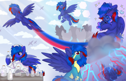 Size: 3927x2549 | Tagged: safe, artist:mariashek, oc, oc only, oc:redline lightwing, pegasus, pony