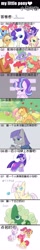 Size: 900x5690 | Tagged: safe, artist:高纯度灰, apple bloom, applejack, big macintosh, boulder (g4), fluttershy, maud pie, pinkie pie, rainbow dash, rarity, scootaloo, spike, starlight glimmer, sweetie belle, tree hugger, twilight sparkle, oc, alicorn, dragon, earth pony, pony, unicorn, g4, alternate hairstyle, clothes, cutie mark crusaders, dress, eyes closed, female, filly, foal, horn, male, mane seven, mane six, mare, one eye closed, open mouth, smiling, spread wings, stallion, text, twilight sparkle (alicorn), winged spike, wings, wink