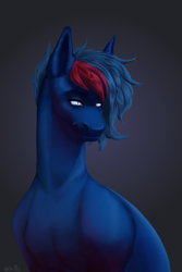 Size: 1332x2000 | Tagged: safe, artist:universalevil, oc, oc only, pony, bust, gradient background, solo