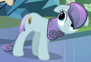 Size: 186x126 | Tagged: safe, screencap, sapphire joy, crystal pony, pony, g4, season 3, the crystal empire, animation error, cropped, female, floppy ears, looking at something, mare, picture for breezies, solo, walking