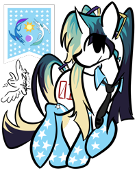 Size: 1018x1273 | Tagged: safe, artist:captainzigo, earth pony, pony, female, flag of equestria, hatsune miku, mare, ponified, simple background, solo, transparent background, vocaloid