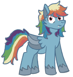 Size: 862x911 | Tagged: safe, artist:zoeyhorse, rainbow dash, hengstwolf, pegasus, pony, werewolf, g4, fangs, female, mare, simple background, solo, transparent background, unshorn fetlocks