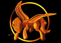 Size: 3508x2480 | Tagged: safe, artist:bluishdraft, pony, black background, hunger games, simple background, solo, the hunger games