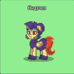 Size: 839x844 | Tagged: safe, oc, oc only, oc:andreia, pegasus, pony, equestria at war mod, pony town, cyrillic, russian