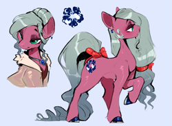 Size: 3255x2387 | Tagged: safe, artist:cocoline, oc, oc only, oc:dawn blossom, earth pony, pony, ear piercing, earring, earth pony oc, jewelry, male, necklace, piercing, simple background, solo, stallion