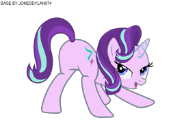 Size: 2000x1400 | Tagged: safe, anonymous editor, artist:jonesdylan874, starlight glimmer, pony, unicorn, g4, butt, female, flank, glimmer glutes, horn, mare, plot, png, seductive, sexy, simple background, solo, transparent background