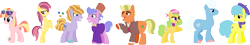 Size: 2740x493 | Tagged: safe, artist:victorfazbear, edit, earth pony, pony, g4, g4.5, my little pony: pony life, bipedal, female, g4.5 to g4, generation leap, male, mare, simple background, stallion, transparent background