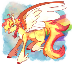 Size: 2514x2321 | Tagged: safe, artist:eonionic, oc, oc:firelight rainbow brite, pegasus, pony, solo, tongue out