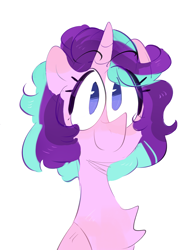 Size: 1930x2500 | Tagged: safe, artist:pakmur, starlight glimmer, unicorn, g4, blue eyes, bust, cute, horn, portrait, short hair, simple background, smiling, solo, white background