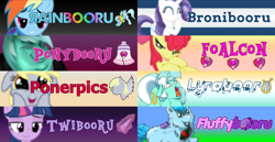 Size: 3840x1988 | Tagged: safe, apple bloom, derpy hooves, lyra heartstrings, rainbow dash, rarity, twilight sparkle, earth pony, pony, g4, altbooru, altboorus, bronibooru, fluffybooru, implied foalcon, lyrabooru, ponerpics, ponybooru, rainbooru, szurubooru, twibooru