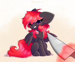 Size: 3000x2500 | Tagged: safe, artist:persikulka, oc, oc only, pegasus, pony, knife, magic, meme, pegasus oc, ponified animal photo, ponified meme, simple background, smug, solo, telekinesis