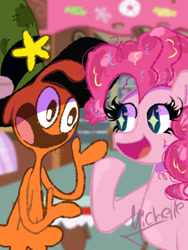 Size: 540x720 | Tagged: safe, artist:minorryy3, pinkie pie, earth pony, pony, g4, crossover, duo, sugarcube corner, tumblr, wander (wander over yonder), wander over yonder