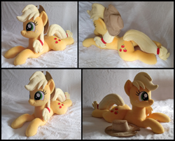 Size: 1996x1602 | Tagged: safe, artist:littlefairyswonders, applejack, pony, g4, irl, lying down, photo, plushie, prone, solo