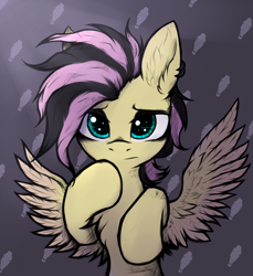 Size: 3200x3500 | Tagged: safe, artist:tatykin, fluttershy, pegasus, pony, g4, belly, concave belly, ear fluff, emoshy, female, high res, mare, punk, solo, spread wings, wings