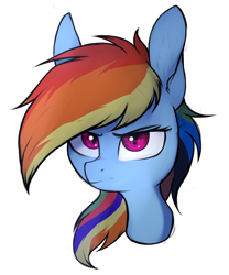 Size: 3000x3600 | Tagged: safe, artist:tatykin, rainbow dash, pegasus, pony, g4, bust, ear fluff, female, mare, portrait, simple background, solo, white background