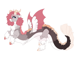 Size: 4300x3200 | Tagged: safe, artist:gigason, oc, oc only, oc:ivory, draconequus, hybrid, adoptable, blue eyes, blush lines, blushing, body fluff, brown fur, clothes, cloven hooves, coat markings, colored belly, colored eyebrows, colored hooves, colored horns, colored pinnae, colored wings, cream tail, curved horns, ear fluff, eyelashes, facial markings, floppy ears, flying, gradient eyes, gradient hooves, hooves, hybrid oc, hybrid wings, interspecies offspring, leonine tail, lidded eyes, long, looking back, magical threesome spawn, male, male oc, mismatched hooves, multicolored hooves, multicolored tail, multicolored wings, neck fluff, obtrusive watermark, offspring, pale belly, parent:discord, parent:oc:amathos, parent:oc:silver stain, parents:canon x oc x oc, pink hair, profile, raised hooves, raised leg, shaggy mane, shaggy tail, shiny horns, simple background, smiling, snip (coat marking), socks, solo, spread wings, striped horns, tail, tail fluff, three quarter view, transparent background, unshorn fetlocks, wall of tags, watermark, white belly, wings