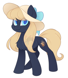 Size: 1194x1372 | Tagged: safe, artist:scarlet-spectrum, oc, oc only, earth pony, pony, concave belly, earth pony oc, hat, simple background, slender, solo, thin, transparent background