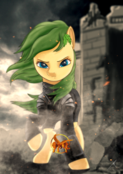 Size: 2480x3508 | Tagged: safe, artist:bluishdraft, oc, oc only, oc:nettle vienna, earth pony, pony, female, hunger games, mare, solo