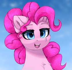 Size: 2562x2500 | Tagged: safe, artist:taiweiart, part of a set, pinkie pie, earth pony, pony, g4, bust, female, happy, open mouth, open smile, smiling, solo