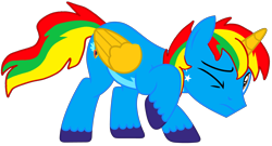 Size: 6057x3271 | Tagged: safe, artist:shieldwingarmorofgod, oc, oc only, oc:shield wing, alicorn, g4, alicorn oc, horn, male, simple background, sneaky, solo, transparent background, vector, wings