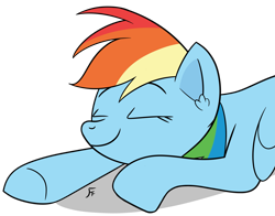 Size: 2949x2308 | Tagged: safe, artist:frownfactory, rainbow dash, pegasus, g4, eyes closed, female, simple background, sleeping, smiling, solo, transparent background