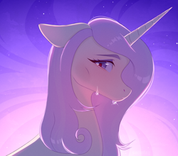 Size: 2050x1800 | Tagged: safe, artist:sociofag, fleur-de-lis, pony, unicorn, g4, abstract background, crying, female, gradient background, horn, looking back, mare, solo