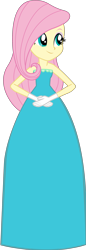 Size: 1205x3513 | Tagged: safe, artist:cartoonmasterv3, fluttershy, human, equestria girls, g4, clothes, cute, dress, eyeshadow, female, gloves, hands together, makeup, prom dress, shyabetes, simple background, smiling, solo, transparent background, vector