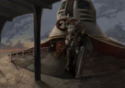 Size: 2048x1448 | Tagged: safe, artist:jackiesenvy, oc, oc only, oc:devin, bat pony, anti-materiel rifle, armor, badass, bat wings, building, casino, clothes, courier, desert, fallout, fallout: new vegas, gun, helmet, jacket, las vegas, leaning, lucky 38, male, military uniform, mojave wasteland, ncr, ncr ranger, ncr veteran armor, nevada, pants, pipboy, pipbuck, rifle, scenery, scenery porn, sky, solo, stallion, starry sky, stars, sunset, tired, tower, uniform, video game, video game crossover, wasteland, weapon, wings