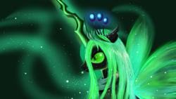 Size: 4000x2250 | Tagged: safe, artist:mricantdraw, queen chrysalis, changeling, changeling queen, g4, crown, female, high res, jewelry, regalia, solo