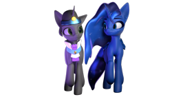 Size: 1920x1080 | Tagged: safe, artist:saphire systrine, king sombra, princess luna, g4, 3d, blender, blender eevee, cute, duo, duo male and female, female, good king sombra, male, ship:lumbra, shipping, simple background, slender, straight, thin, transparent background, vs twi