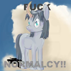 Size: 2000x2000 | Tagged: safe, artist:skypaw10, oc, oc only, pony, unicorn, curved horn, horn, shitposting, unicorn oc