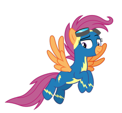 Size: 6000x5600 | Tagged: safe, artist:gypsykumquat, scootaloo, pegasus, pony, g4, .svg available, absurd resolution, alternate universe, clothes, female, flying, goggles, inkscape, older, older scootaloo, scootaloo can fly, show accurate, simple background, smug, solo, svg, transparent background, uniform, vector, wonderbolt scootaloo, wonderbolts, wonderbolts uniform