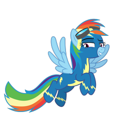 Size: 6000x5600 | Tagged: safe, artist:gypsykumquat, rainbow dash, pegasus, pony, g4, .svg available, absurd resolution, clothes, female, flying, goggles, inkscape, show accurate, simple background, smug, solo, svg, transparent background, uniform, vector, wonderbolts, wonderbolts uniform