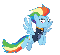 Size: 6000x5600 | Tagged: safe, artist:gypsykumquat, rainbow dash, pegasus, pony, g4, .svg available, absurd resolution, clothes, female, flying, goggles, inkscape, older, older rainbow dash, show accurate, simple background, smug, solo, svg, transparent background, uniform, vector, wonderbolts, wonderbolts jacket, wonderbolts uniform