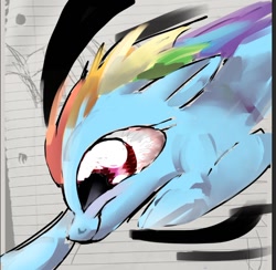 Size: 678x661 | Tagged: safe, artist:skypaw10, rainbow dash, pegasus, pony, g4, female, flying, mare, paper background, solo